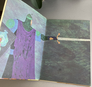 Guardas ilustradas El Cid, María Luisa Gefaell | Noguer 1965 | Ilustrado László Gál | Libro infantil antiguo